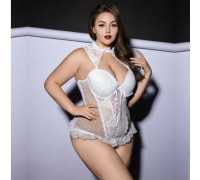 Манящий белый корсет plus size