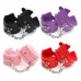 Leather handcuffs with fur