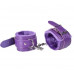 Leather handcuffs with fur