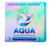 Condoms Love Horoscope Aqua 3pcs